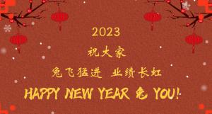 時間流逝的腳步，擋不住我們對過去的回望， 遠(yuǎn)方未知的艱苦，奪不走我們對前程的向往。 2023，祝大家兔飛猛進(jìn)  業(yè)績長虹！